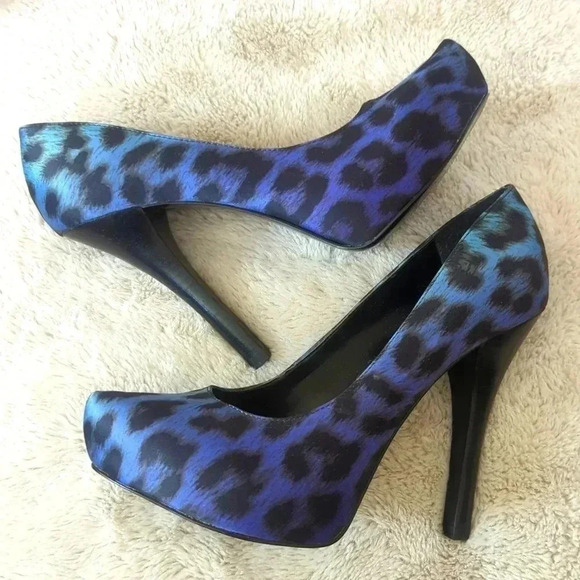 Carlos Santana Ombré Ble Leopard print platforms - Picture 3 of 9